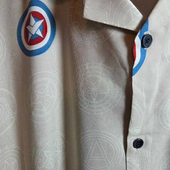 Captain America Marvel Shirt Men’s Short Sleeve Button Down Collar Size XL/TG/EG - Picture 5 of 13